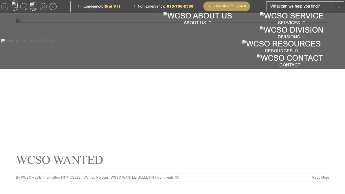 WCSO WANTED BULLETIN Archives - Williamson County Sheriff’s Office