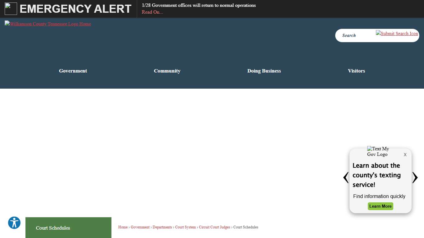 Court Schedules Williamson County, TN - Official Site